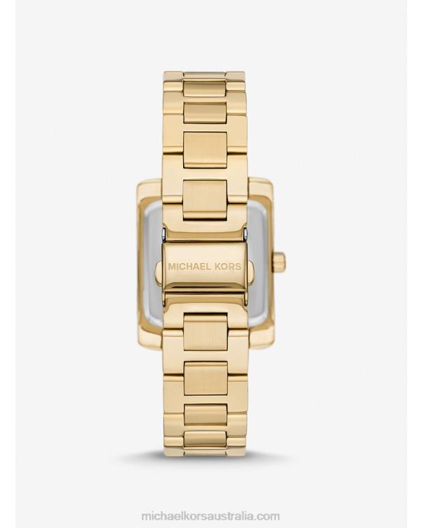 Unisex Gold 4T06F4002 Oversized Emery Pave Gold Tone Watch Michael Kors