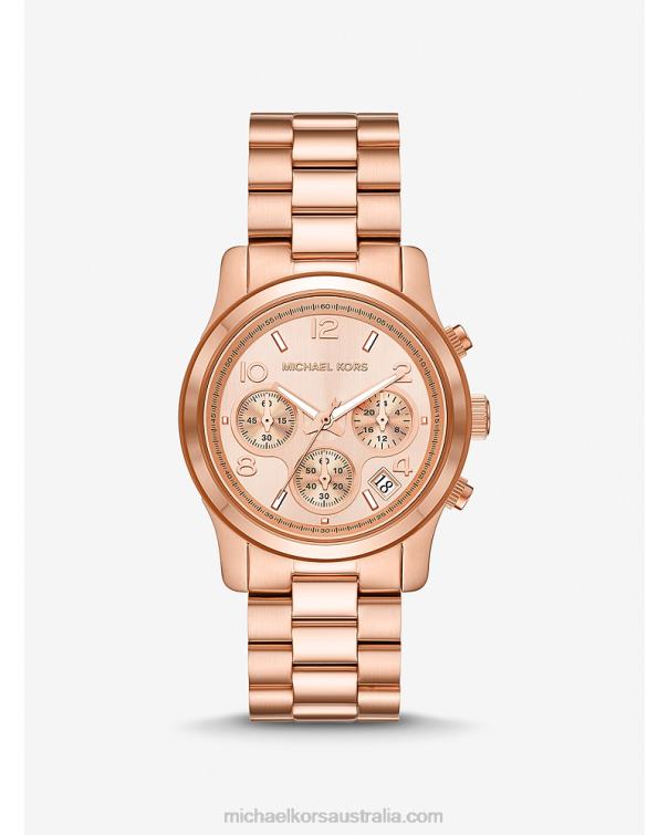Unisex Rose Gold 4T06F3950 Runway Watch Michael Kors