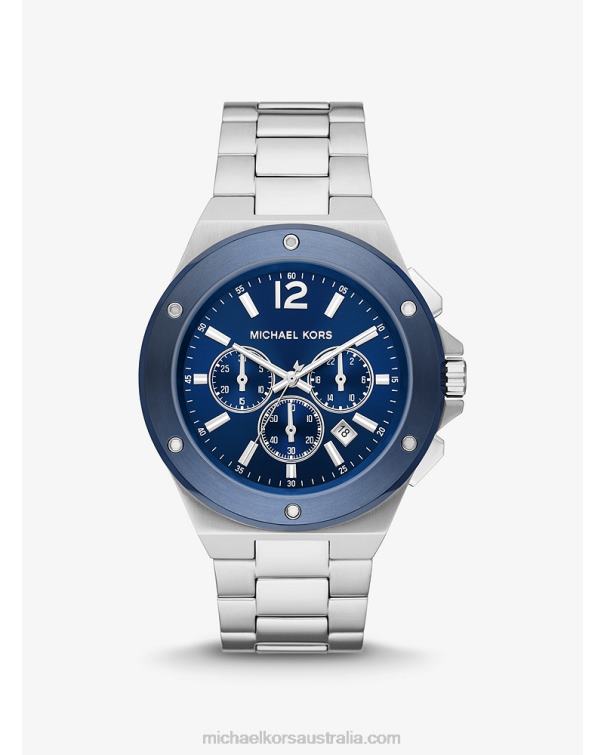 Unisex Silver 4T06F3985 Oversized Lennox Watch Michael Kors