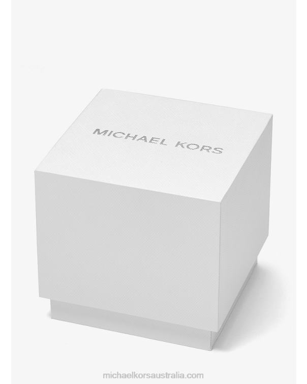 Unisex Turquoise 4T06F3994 Oversized Sydney Paveand Silicone Watch Michael Kors