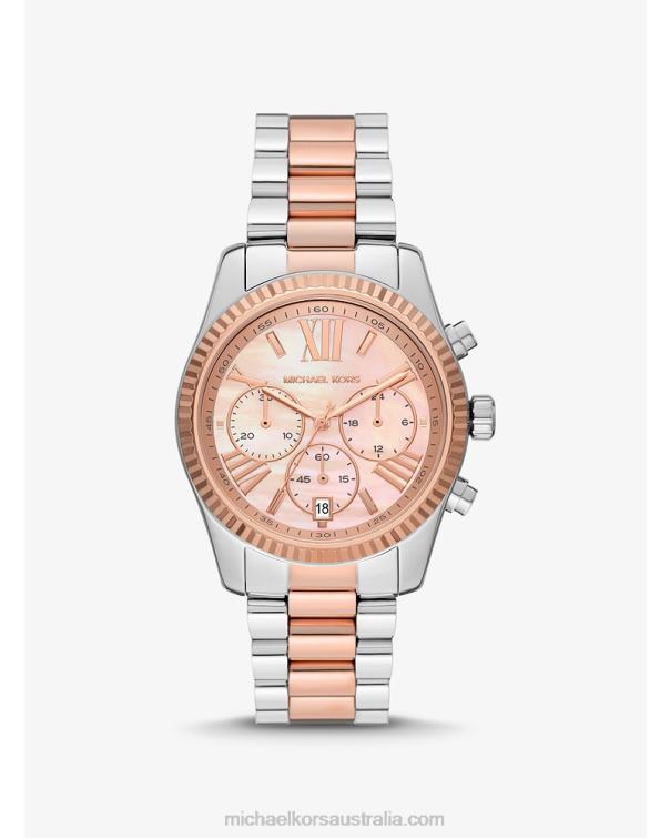 Unisex Two Tone 4T06F3972 Lexington Watch Michael Kors