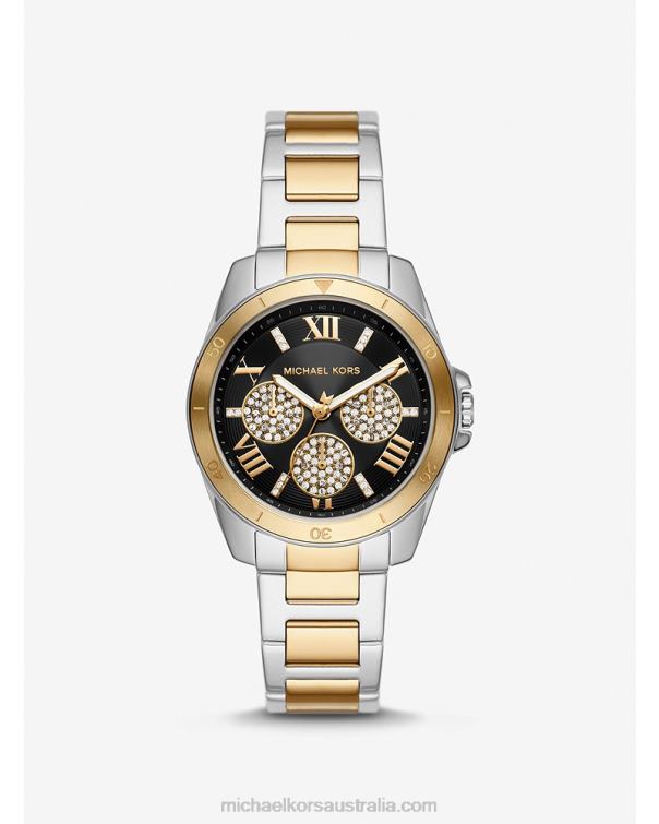 Unisex Two Tone 4T06F3992 Mini Alek Pave Watch Michael Kors