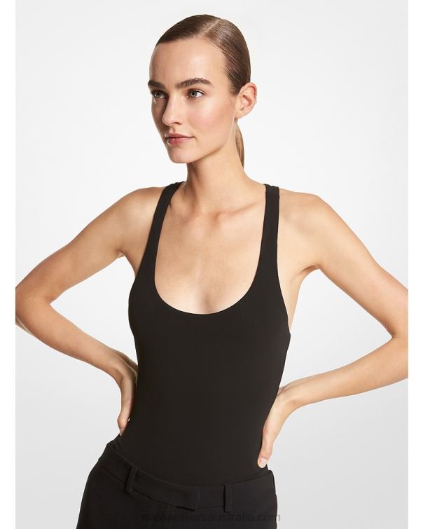 Unisex Black 4T06F3512 Collection Matte Jersey Bodysuit Michael Kors