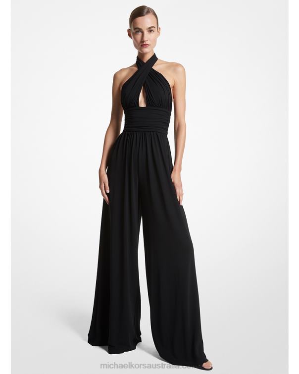 Unisex Black 4T06F3660 Collection Stretch Jersey Halter Jumpsuit Michael Kors