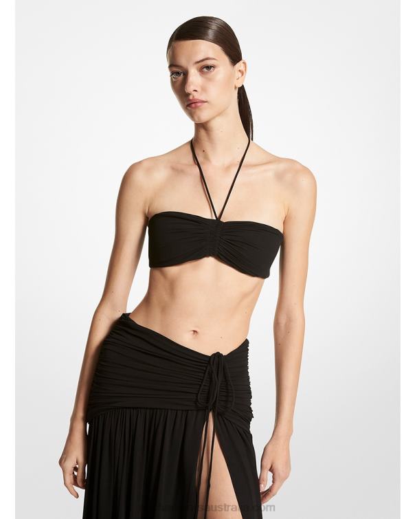 Unisex Black 4T06F3401 Collection Matte Jersey Halter Bandeau Michael Kors