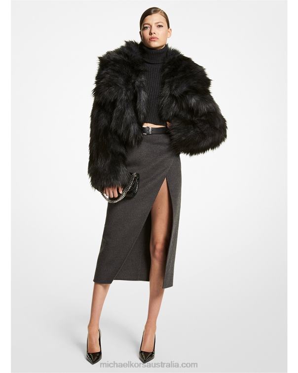 Unisex Charcoal 4T06F3651 Collection Faux Fox Bolero Michael Kors