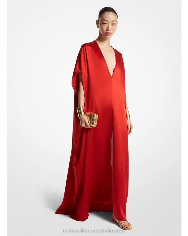 Unisex Poppy 4T06F3475 Collection Hammered Satin Caftan Michael Kors