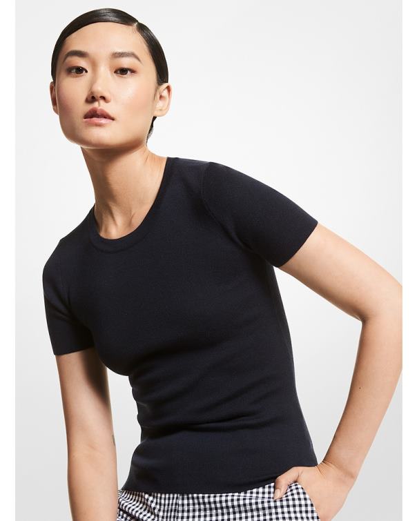 Unisex Midnight 4T06F3669 Collection Stretch Viscose T-Shirt Michael Kors