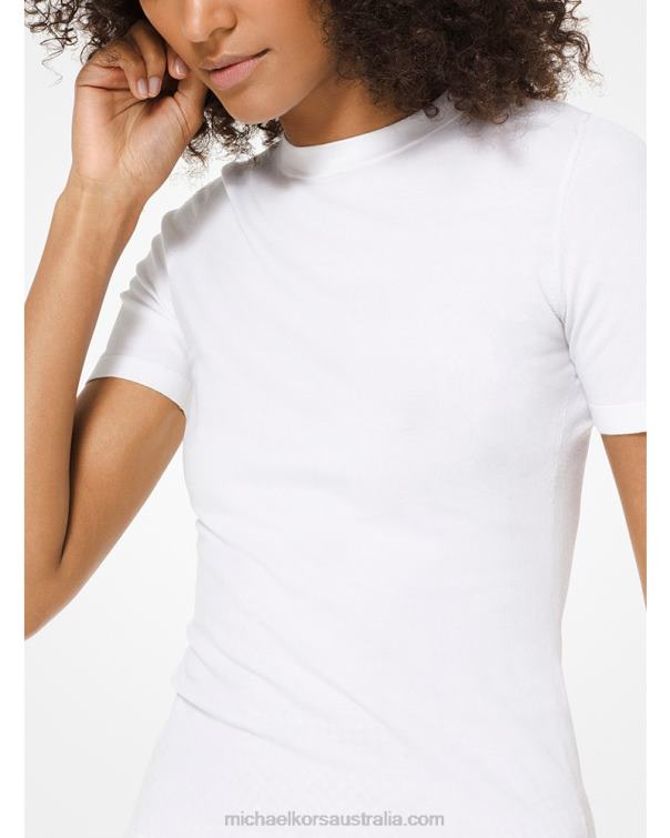 Unisex Optic White 4T06F3690 Collection Stretch-Viscose T-Shirt Michael Kors