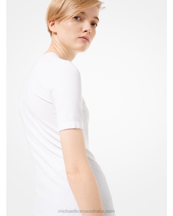 Unisex White 4T06F3691 Collection Stretch-Viscose T-Shirt Michael Kors