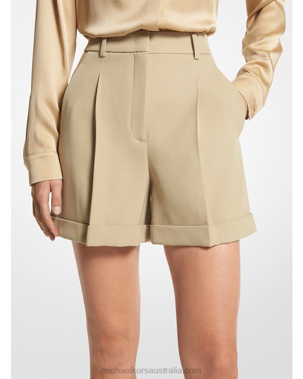 Unisex Dune 4T06F3484 Collection Wool Gabardine Pleated Cuff Shorts Michael Kors