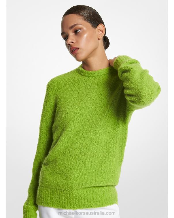 Unisex Lime 4T06F3522 Collection Cashmere Boucle Sweater Michael Kors