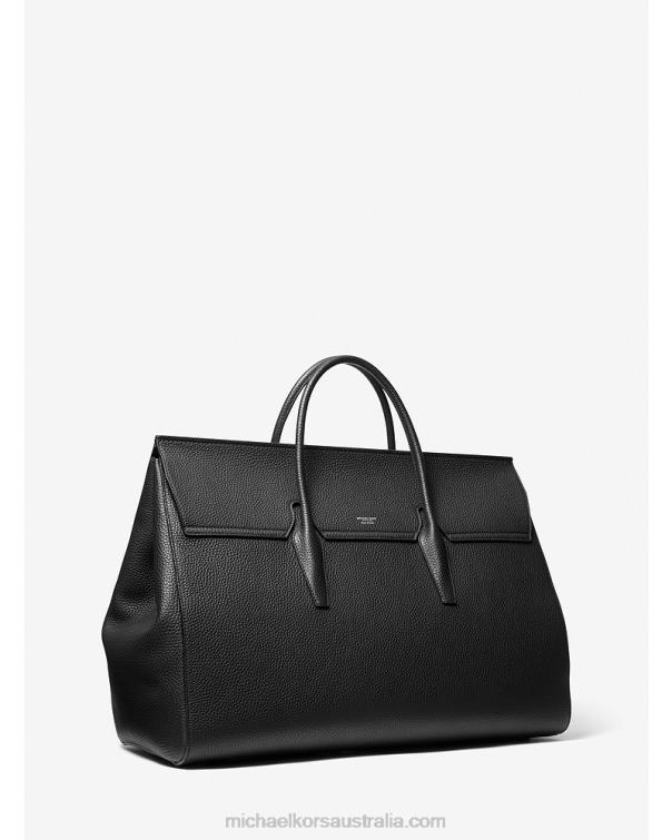 Unisex Black 4T06F3769 Collection Campbell Extra-Large Pebbled Leather Weekender Bag Michael Kors