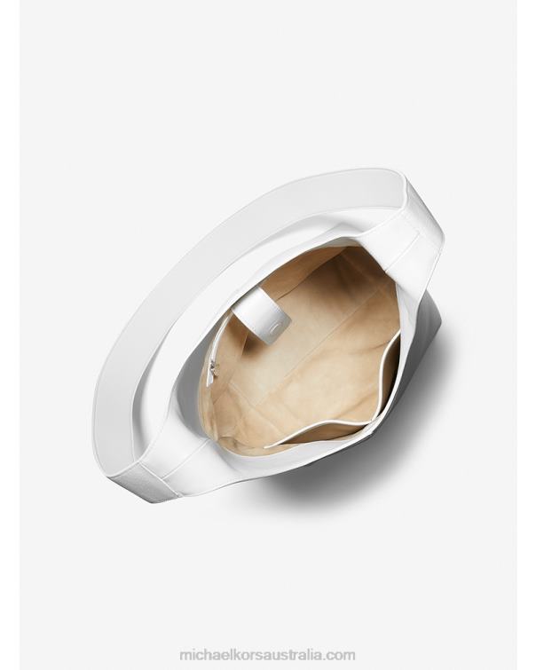 Unisex Optic White 4T06F3767 Collection Dede Medium Leather Hobo Bag Michael Kors