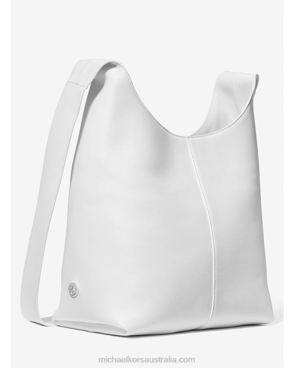 Unisex Optic White 4T06F3767 Collection Dede Medium Leather Hobo Bag Michael Kors