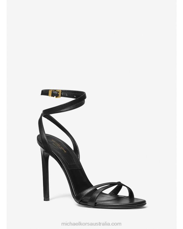 Unisex Black 4T06F3818 Collection Chrissy Leather Sandal Michael Kors