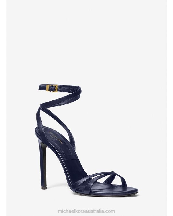 Unisex Navy 4T06F3817 Collection Chrissy Leather Sandal Michael Kors