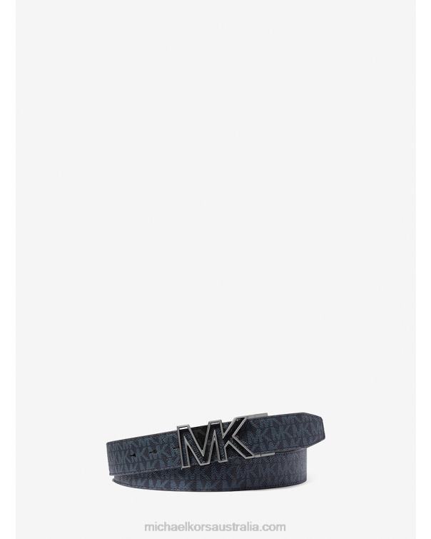 Men Admiral Multi 4T06F3301 Reversible Logo and Faux Leather Belt Michael Kors