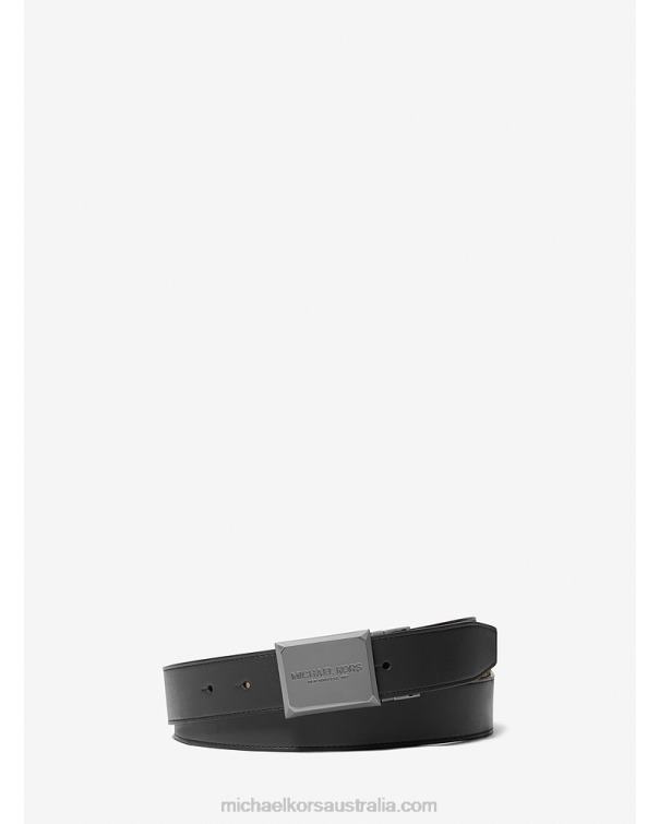 Men Admrl/Plblue 4T06F3315 Reversible Logo and Leather Belt Michael Kors