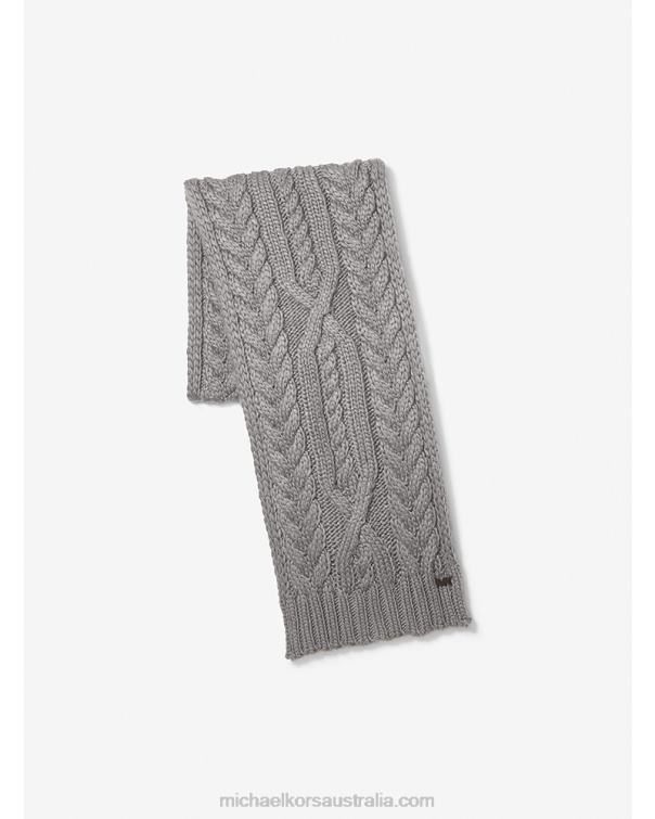 Men Ash 4T06F3380 Cable Knit Scarf Michael Kors