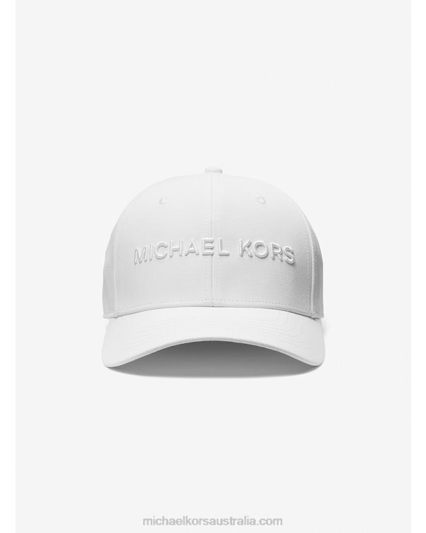 Men White 4T06F3369 Embroidered Baseball Hat Michael Kors