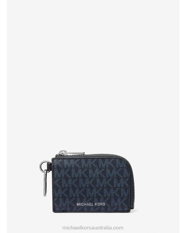 Men Admrl/Plblue 4T06F3346 Logo Wallet and Keychain Gift Set Michael Kors