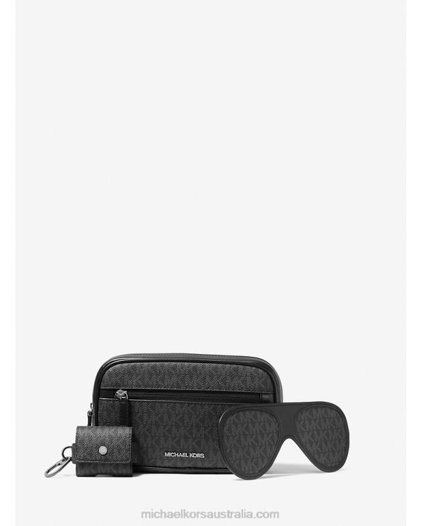 Men Black 4T06F3358 3-in-1 Logo Travel Gift Set Michael Kors