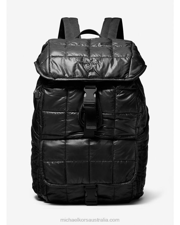 Men Black 4T06F3166 Stirling Quilted Recycled Polyester Backpack Michael Kors
