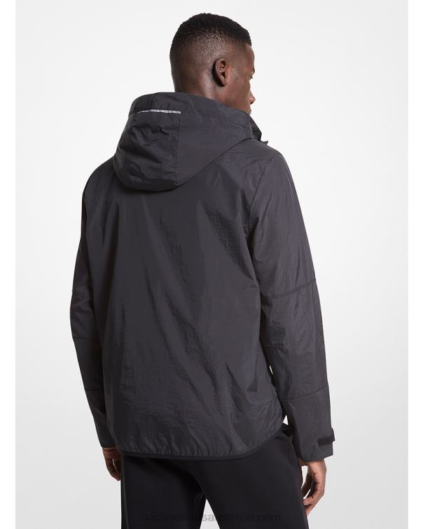 Men Black 4T06F2781 Woven Winderbreaker Jacket Michael Kors