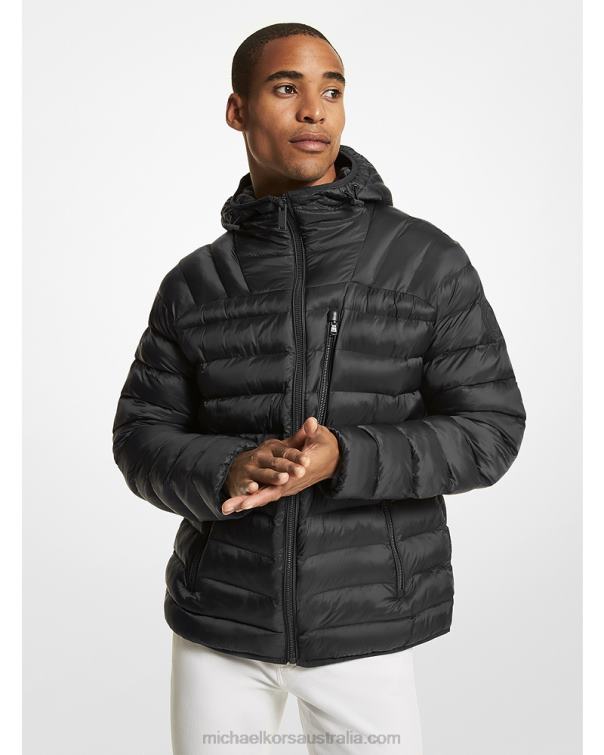 Men Black 4T06F2811 Rialto Quilted Nylon Puffer Jacket Michael Kors