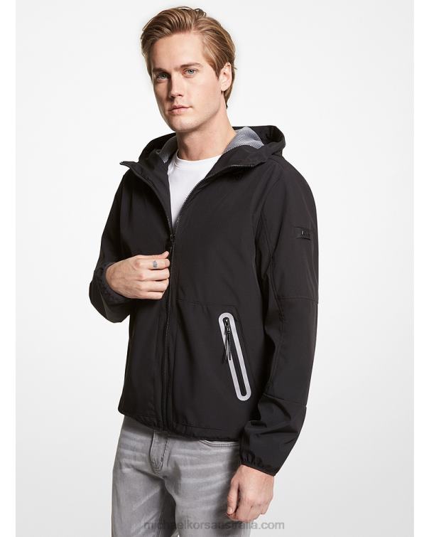 Men Black 4T06F2826 Vegas Woven Hooded Jacket Michael Kors