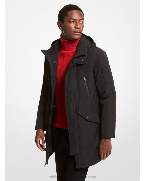 Men Black 4T06F2845 Water Resistant Hooded Parka Michael Kors