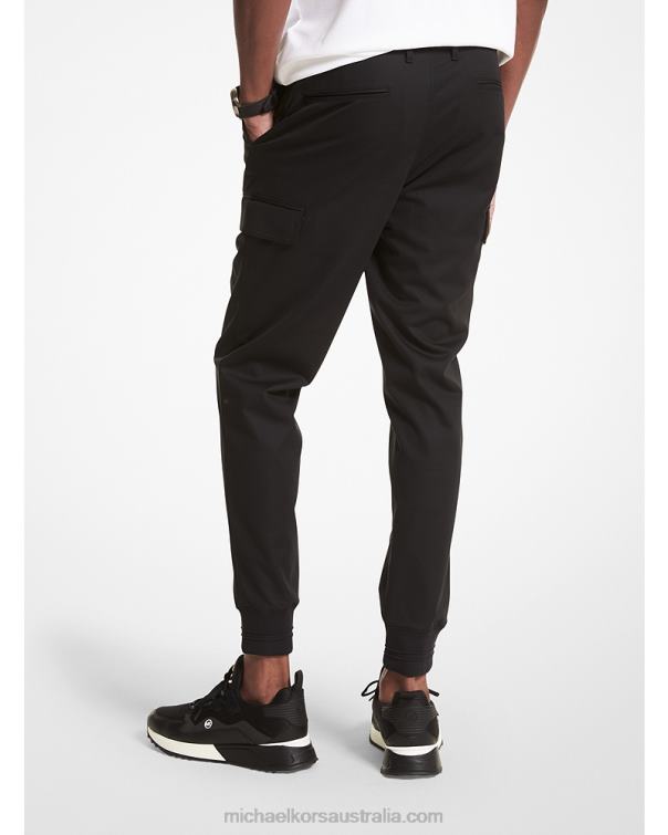 Men Black 4T06F3096 Woven Cargo Joggers Michael Kors