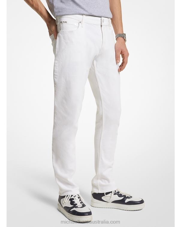 Men White 4T06F3113 Slim-Fit Jeans Michael Kors