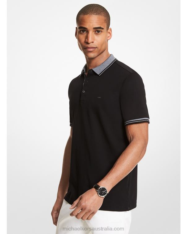 Men Black 4T06F2887 Greenwich Cotton Polo Shirt Michael Kors