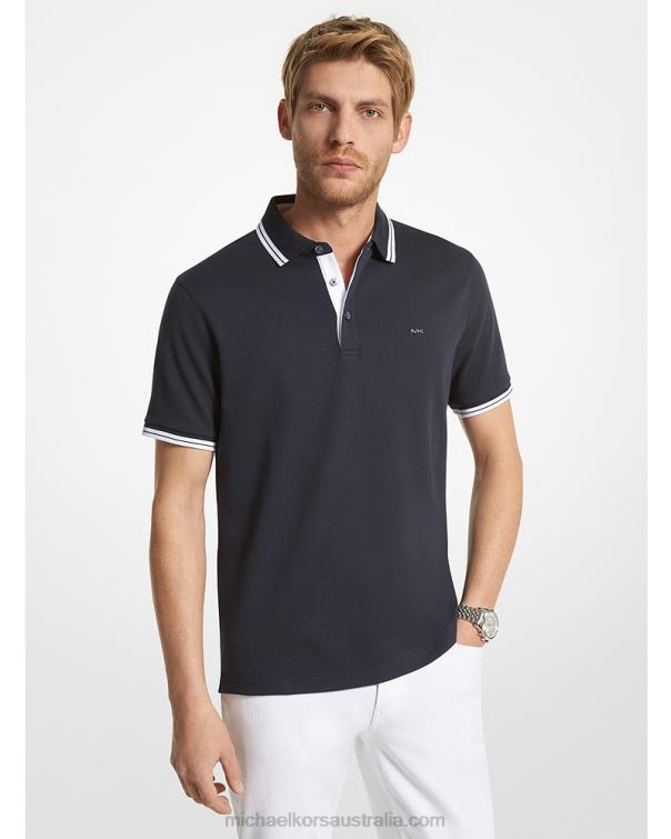 Men Midnight 4T06F2876 Greenwich Cotton Polo Shirt Michael Kors