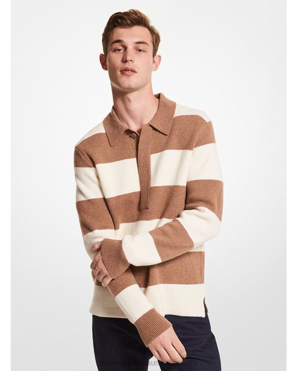 Men Bone 4T06F3064 Striped Wool Blend Sweater Michael Kors