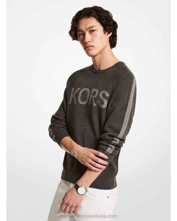 Men Charcoal 4T06F3070 KORS Stretch Viscose Sweater Michael Kors