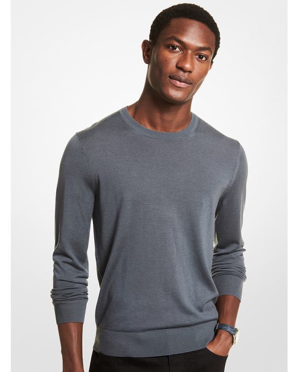 Men Malacte Gry 4T06F3049 Merino Wool Sweater Michael Kors