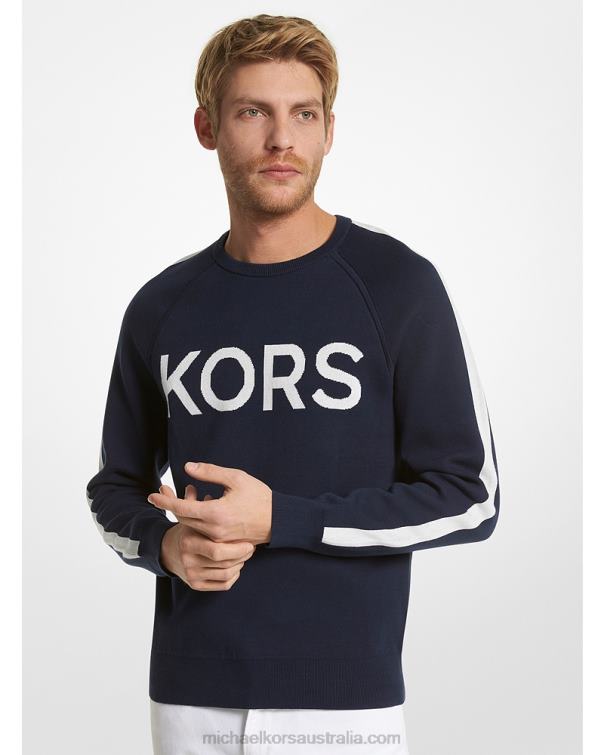 Men Midnight 4T06F3040 KORS Cotton Blend Sweater Michael Kors