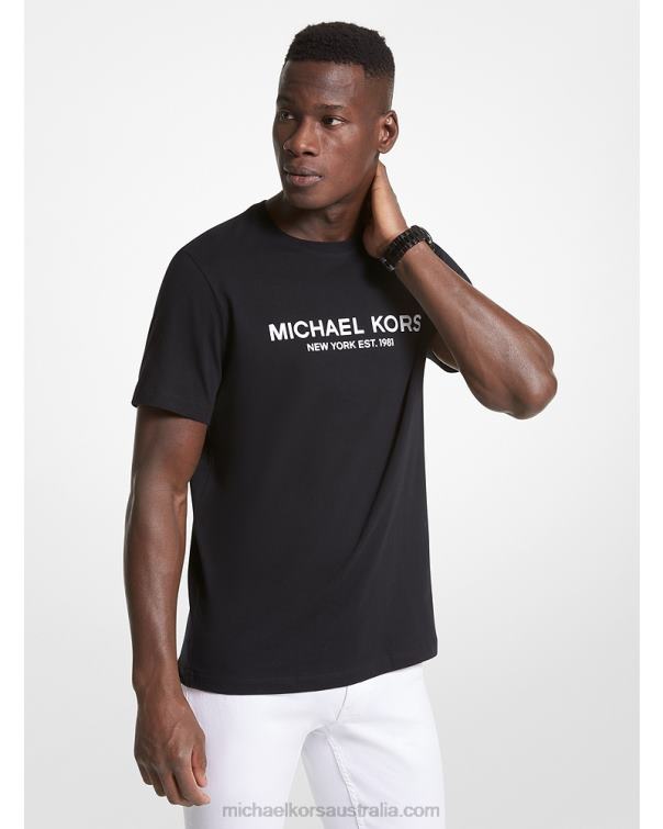 Men Black 4T06F2967 Logo Cotton T-Shirt Michael Kors