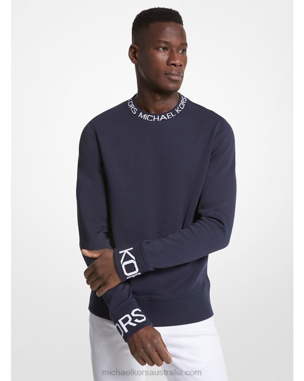 Men Midnight 4T06F2971 Logo Tape Cotton Blend Sweater Michael Kors