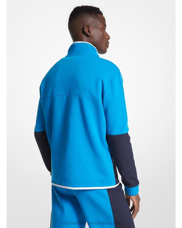 Men Perfect Sky 4T06F2998 Cotton Blend Half-Zip Sweatshirt Michael Kors