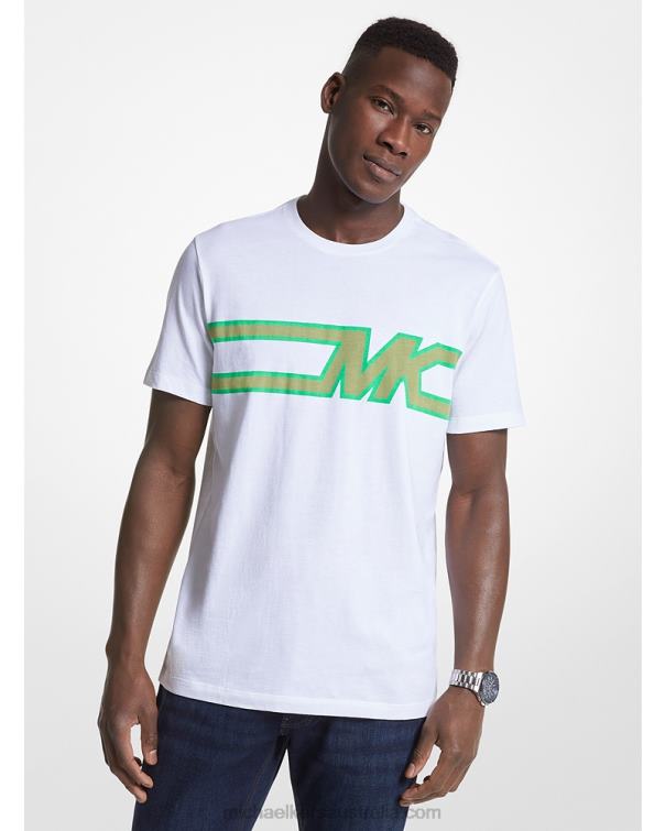 Men White 4T06F2969 Graphic Logo Cotton T-Shirt Michael Kors