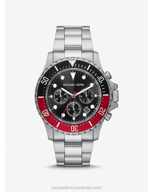 Men Silver 4T06F3293 Oversized Everest Watch Michael Kors