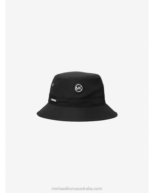 Women Black 4T06F2740 Logo Woven Bucket Hat Michael Kors