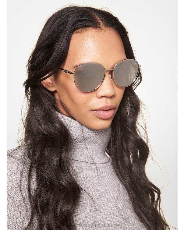 Women Silver 4T06F2563 Alpine Sunglasses Michael Kors