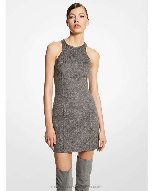 Unisex Banker Grey 4T06F3650 Collection Double Face Melange Wool Tank Dress Michael Kors
