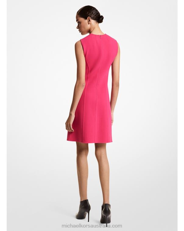 Unisex Fuschia 4T06F3638 Collection Stretch Wool Crepe Shift Dress Michael Kors