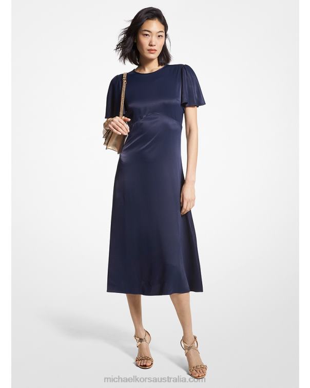 Women Midnightblue 4T06F49 Charmeuse Dress Michael Kors